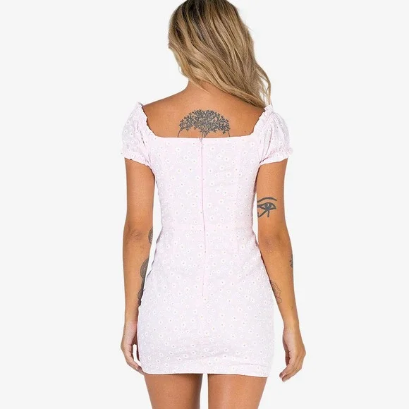 Princess Polly Back To Paris Mini Dress Size 8 Pink Floral Romantic Girlcore - Picture 2 of 2